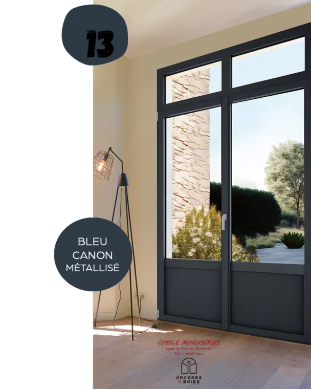 Case 13 = porte fenêtre Bleu, Castelnaudary, Cybèle Menuiseries
